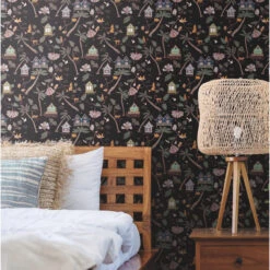 Roommates Calypso Jungle Black Peel & Stick Wallpaper -Roommates RMK12156RL Calypso RS1