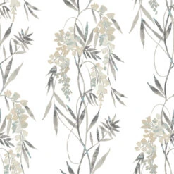 Roommates Nouveaux Wisteria Taupe Peel & Stick Wallpaper