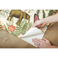 Roommates Tropical Zoo Peel & Stick Wallpaper In Green -Roommates RMK12239WP Peel