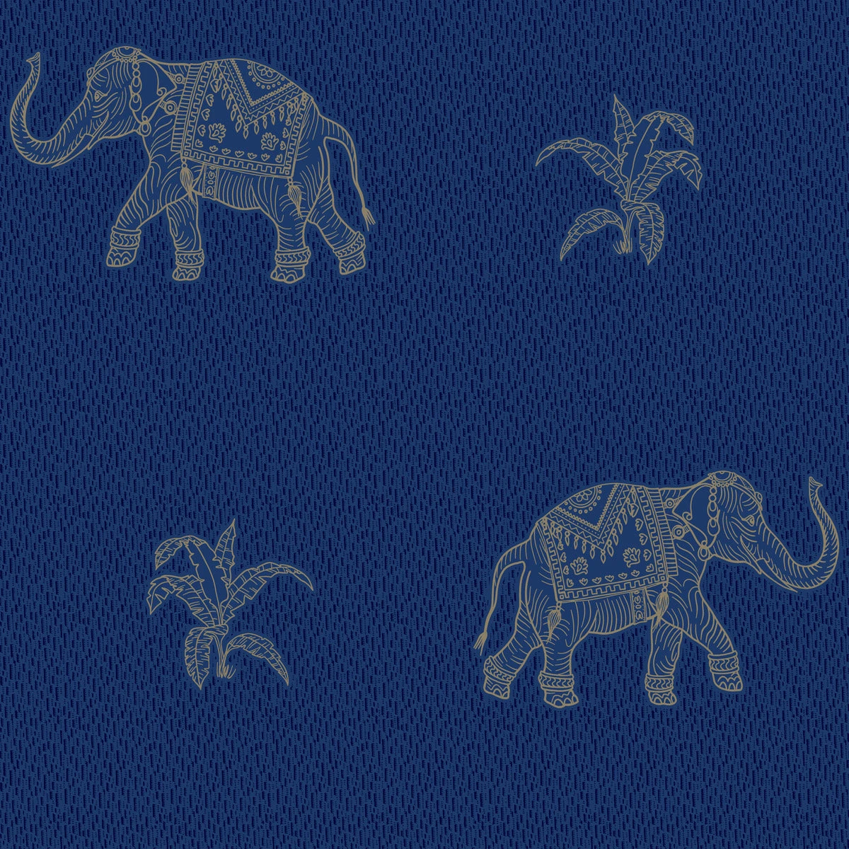 Roommates Elephant Walk Peel & Stick Wallpaper In Blue/Gold 1 Roommates Elephant Walk Peel & Stick Wallpaper In Blue/Gold