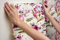 Roommates Iris Purple Peel & Stick Wallpaper -Roommates RMK12295PL Install HANG