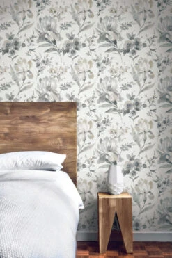 Roommates Iris Grey Peel & Stick Wallpaper -Roommates RMK12298PL RS1