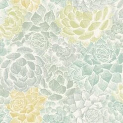 Roommates Mr. Kate Succulent Plant Peel & Stick Wallpaper In Green