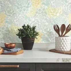 Roommates Mr. Kate Succulent Plant Peel & Stick Wallpaper In Green -Roommates RMK12313RL DIY