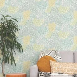 Roommates Mr. Kate Succulent Plant Peel & Stick Wallpaper In Green -Roommates RMK12313RL RS1