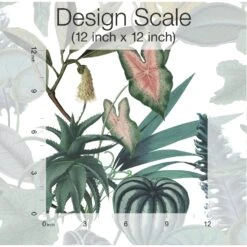 Roommates Mr. Kate Tropical Peel & Stick Wallpaper In Green -Roommates RMK12314RL scale