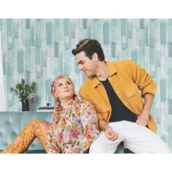 Roommates Mr. Kate Watercolor Glass Peel & Stick Wallpaper In Blue -Roommates RMK12316RL RS2