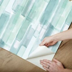 Roommates Mr. Kate Watercolor Glass Peel & Stick Wallpaper In Blue -Roommates RMK12316RL peel