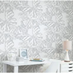 Roommates Mr. Kate Butterfly Peel & Stick Wallpaper In Grey -Roommates RMK12317RL RS3