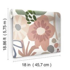 Roommates Mr. Kate Desert Floral Peel & Stick Wallpaper In Pink -Roommates RMK12319RL roll