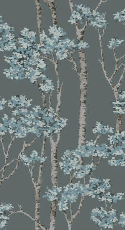 Roommates Birch Grove Peel & Stick Wallpaper In Blue/Brown