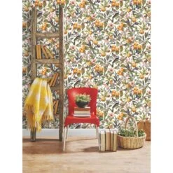 Roommates Citrus Peel & Stick Wallpaper In White -Roommates RMK12345PL RS2