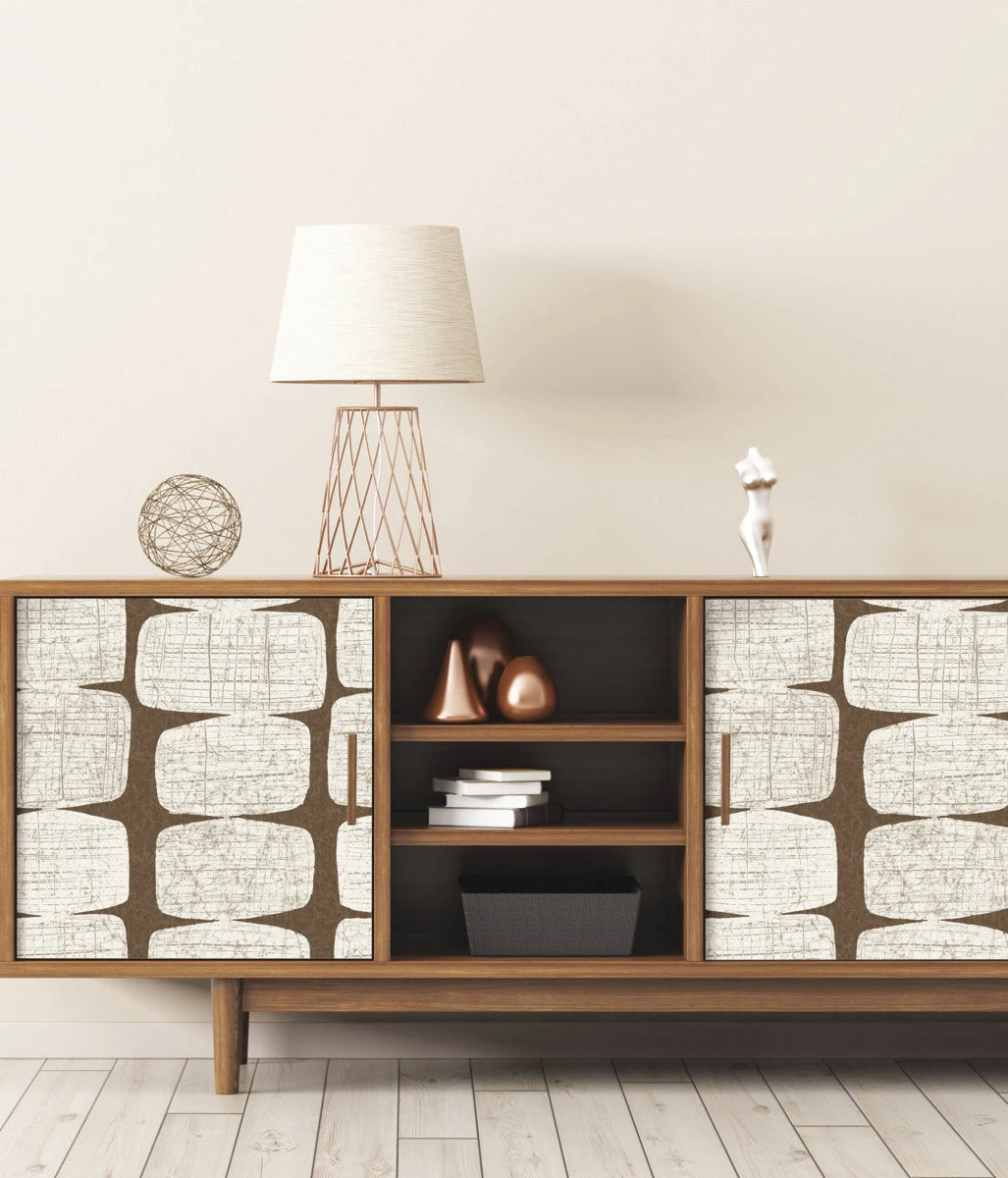 Roommates Mid-Century Beads Brown Peel & Stick Wallpaper 3 Roommates Mid-Century Beads Brown Peel & Stick Wallpaper - Image 3