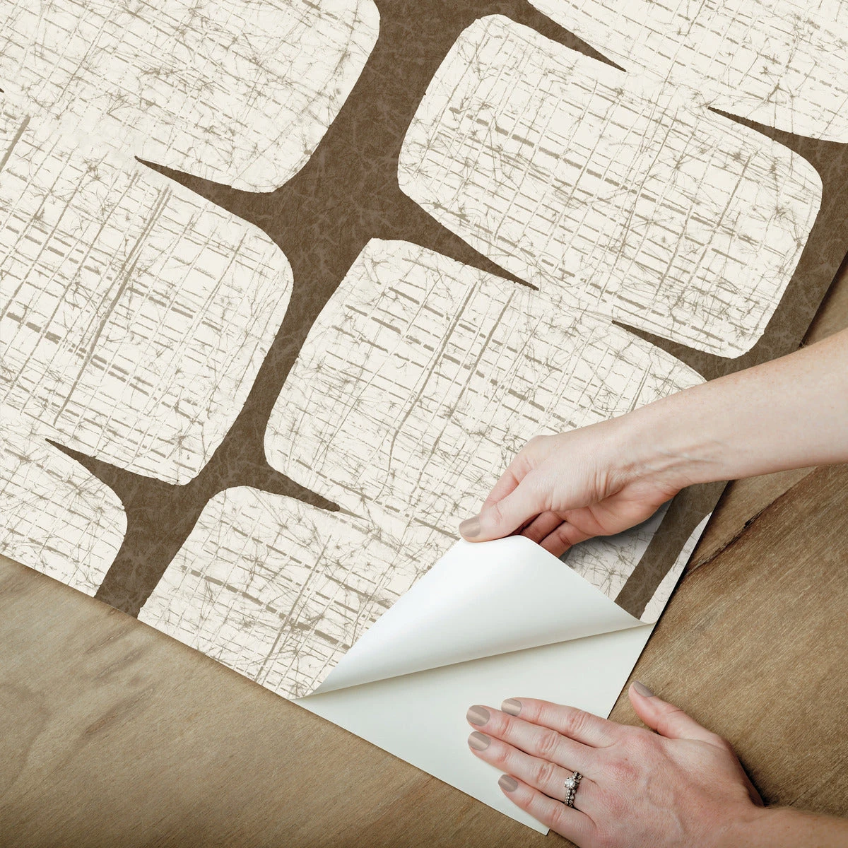 Roommates Mid-Century Beads Brown Peel & Stick Wallpaper 5 Roommates Mid-Century Beads Brown Peel & Stick Wallpaper - Image 5