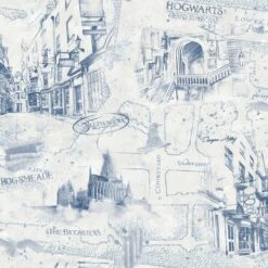 Roommates Harry Potter Map Peel & Stick Wallpaper In Blue