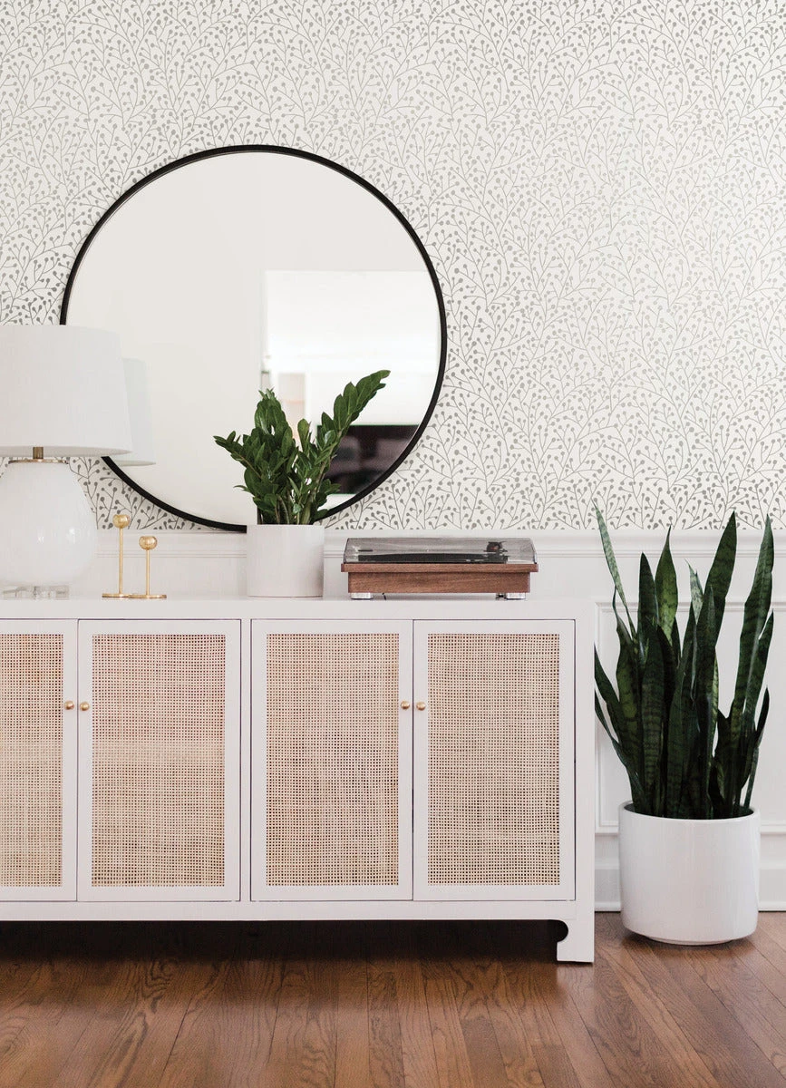 Roommates Cat Coquillette Berry Branches Peel & Stick Wallpaper In Taupe 3 Roommates Cat Coquillette Berry Branches Peel & Stick Wallpaper In Taupe - Image 3