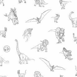 Roommates JW Dinosaurs Peel & Stick Wallpaper In Black