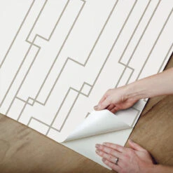 Roommates Geo Circuits Peel & Stick Wallpaper In Grey -Roommates RMK12413PL peel