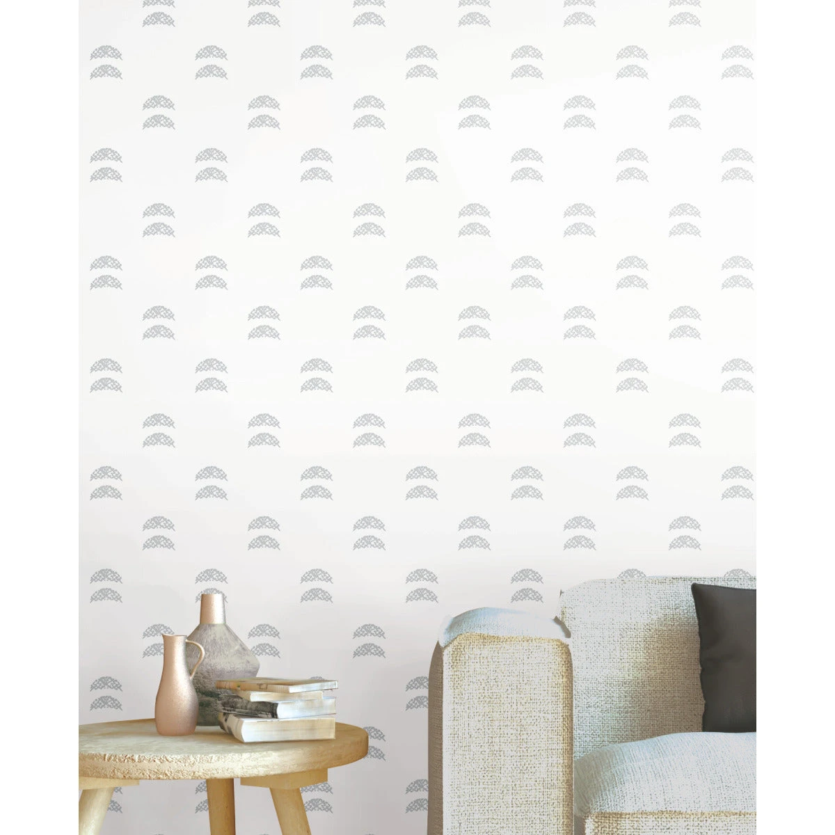 Roommates Rose Lindo Half Moon Grey Peel & Stick Wallpaper 2 Roommates Rose Lindo Half Moon Grey Peel & Stick Wallpaper - Image 2