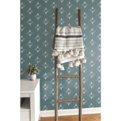 Roommates Rose Lindo Pressed Petals Denim Peel & Stick Wallpaper 7 Roommates Rose Lindo Pressed Petals Denim Peel & Stick Wallpaper -Roommates RMK1246WP RS2