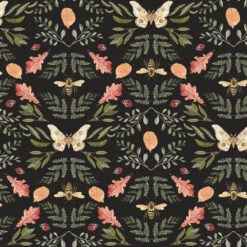 Roommates Penny Lane Forest Cottage Bee And Butterfly Wallpaper In Black