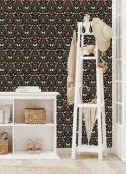 Roommates Penny Lane Forest Cottage Bee And Butterfly Wallpaper In Black 11 Roommates Penny Lane Forest Cottage Bee And Butterfly Wallpaper In Black -Roommates RMK12471PLW RS2