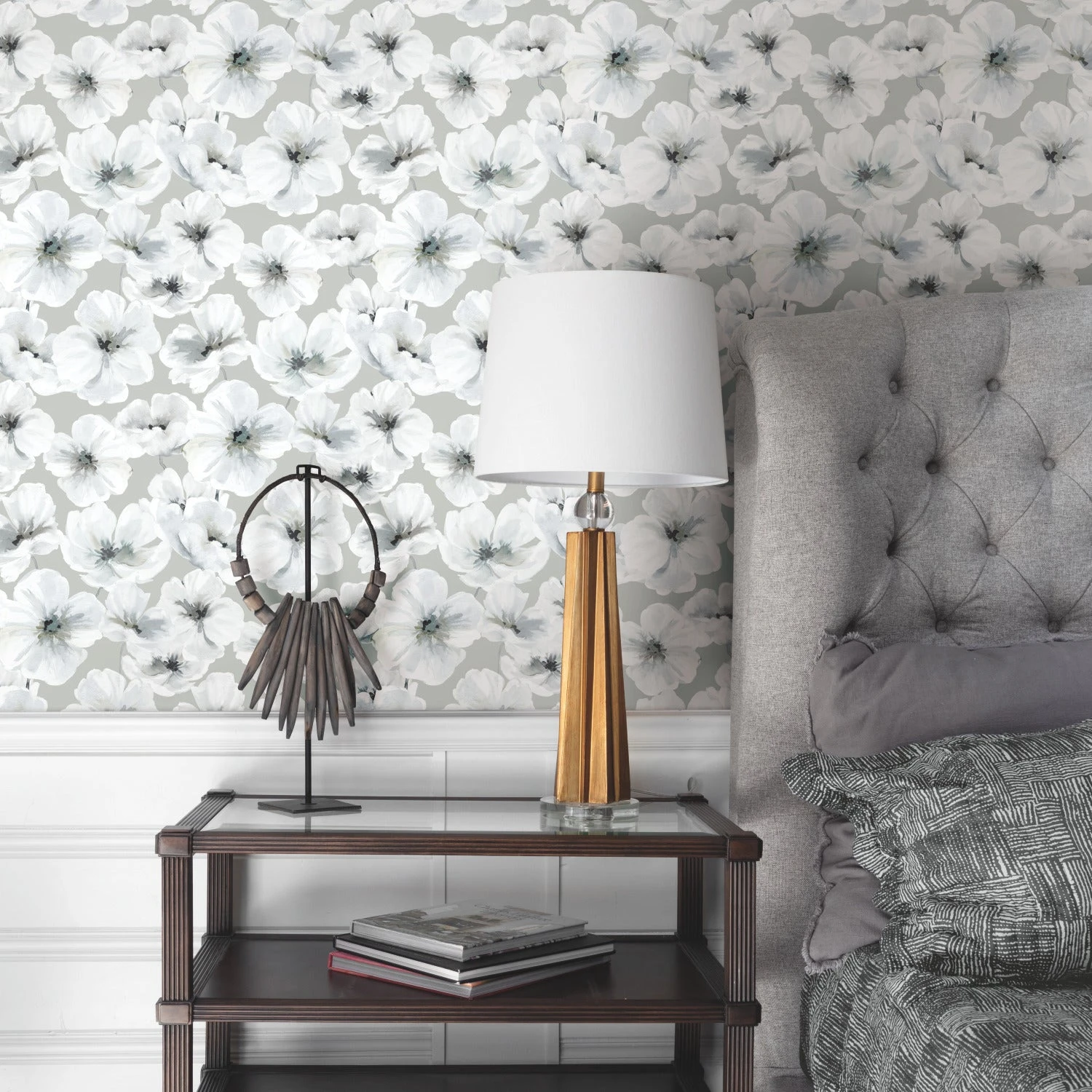Roommates Tamara Day Hawthorn Blossom Peel & Stick Wallpaper In Gray 2 Roommates Tamara Day Hawthorn Blossom Peel & Stick Wallpaper In Gray - Image 2