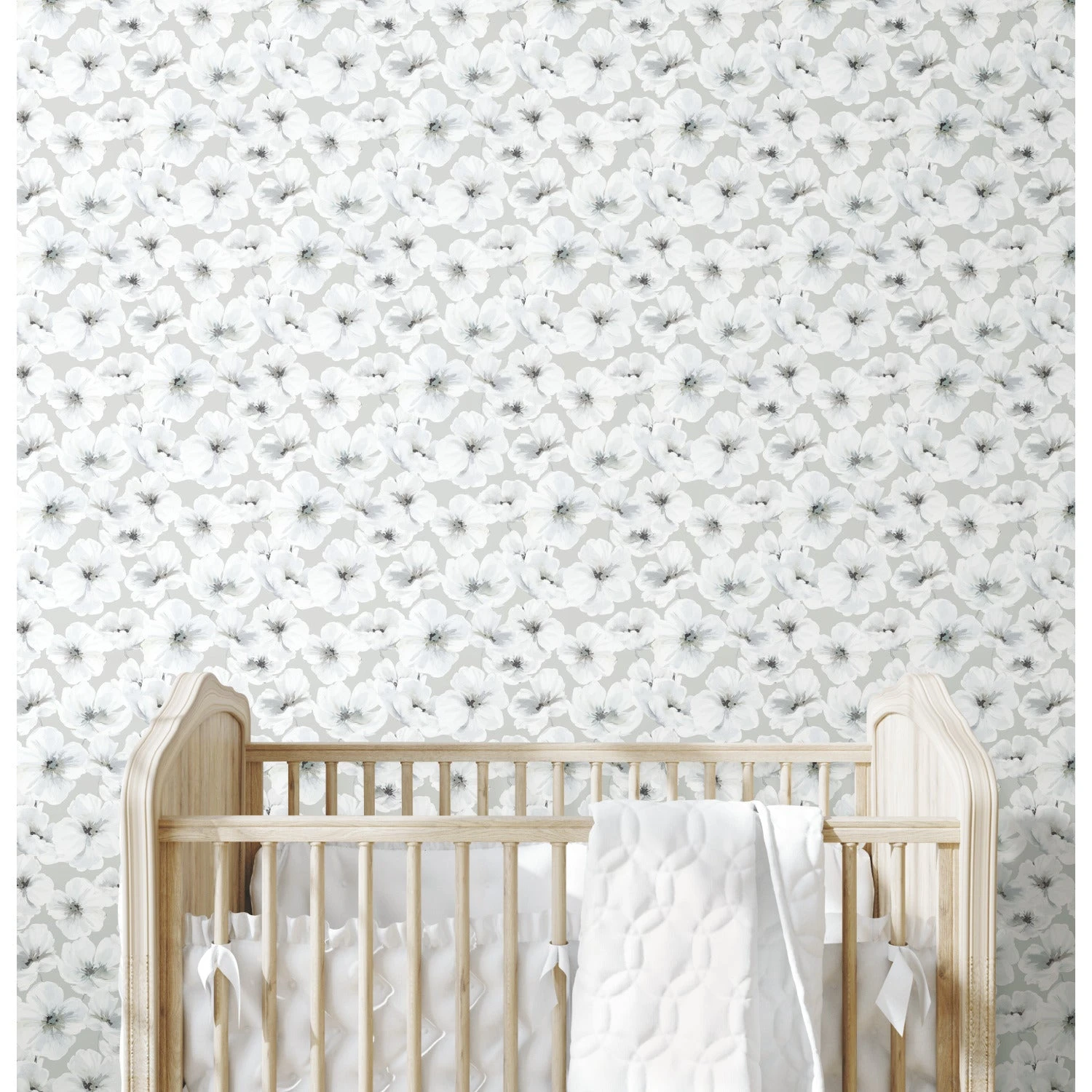 Roommates Tamara Day Hawthorn Blossom Peel & Stick Wallpaper In Gray 3 Roommates Tamara Day Hawthorn Blossom Peel & Stick Wallpaper In Gray - Image 3