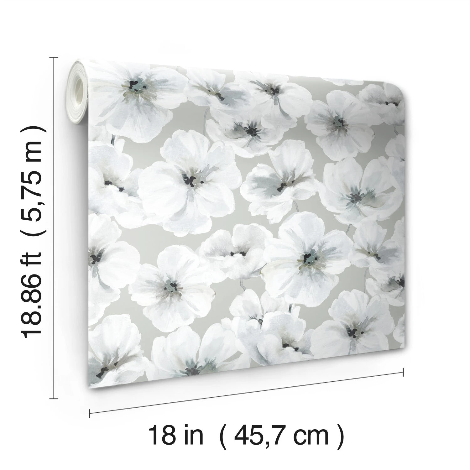 Roommates Tamara Day Hawthorn Blossom Peel & Stick Wallpaper In Gray 6 Roommates Tamara Day Hawthorn Blossom Peel & Stick Wallpaper In Gray - Image 6