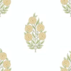Roommates Tamara Day Dutch Floral Peel & Stick Wallpaper In Yellow