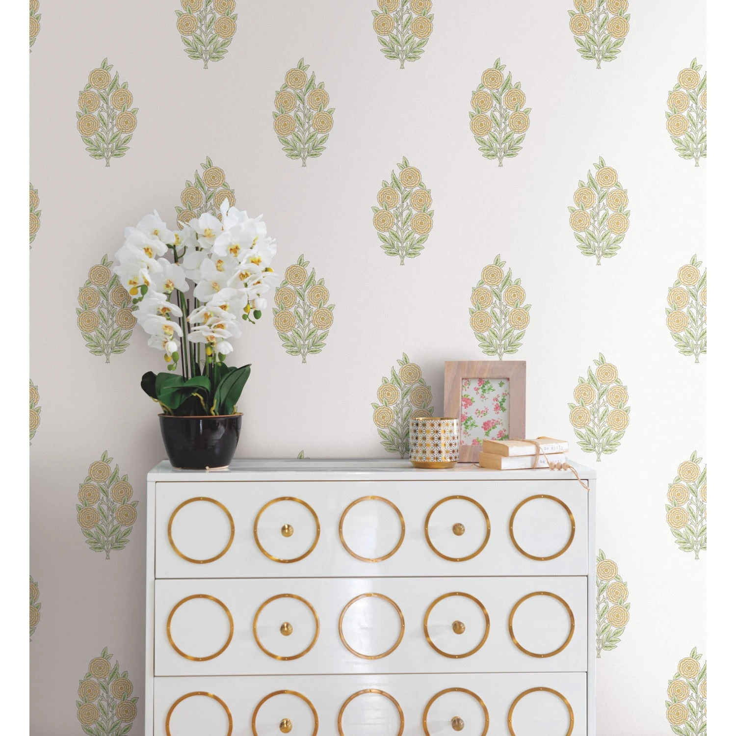 Roommates Tamara Day Dutch Floral Peel & Stick Wallpaper In Yellow 3 Roommates Tamara Day Dutch Floral Peel & Stick Wallpaper In Yellow - Image 3