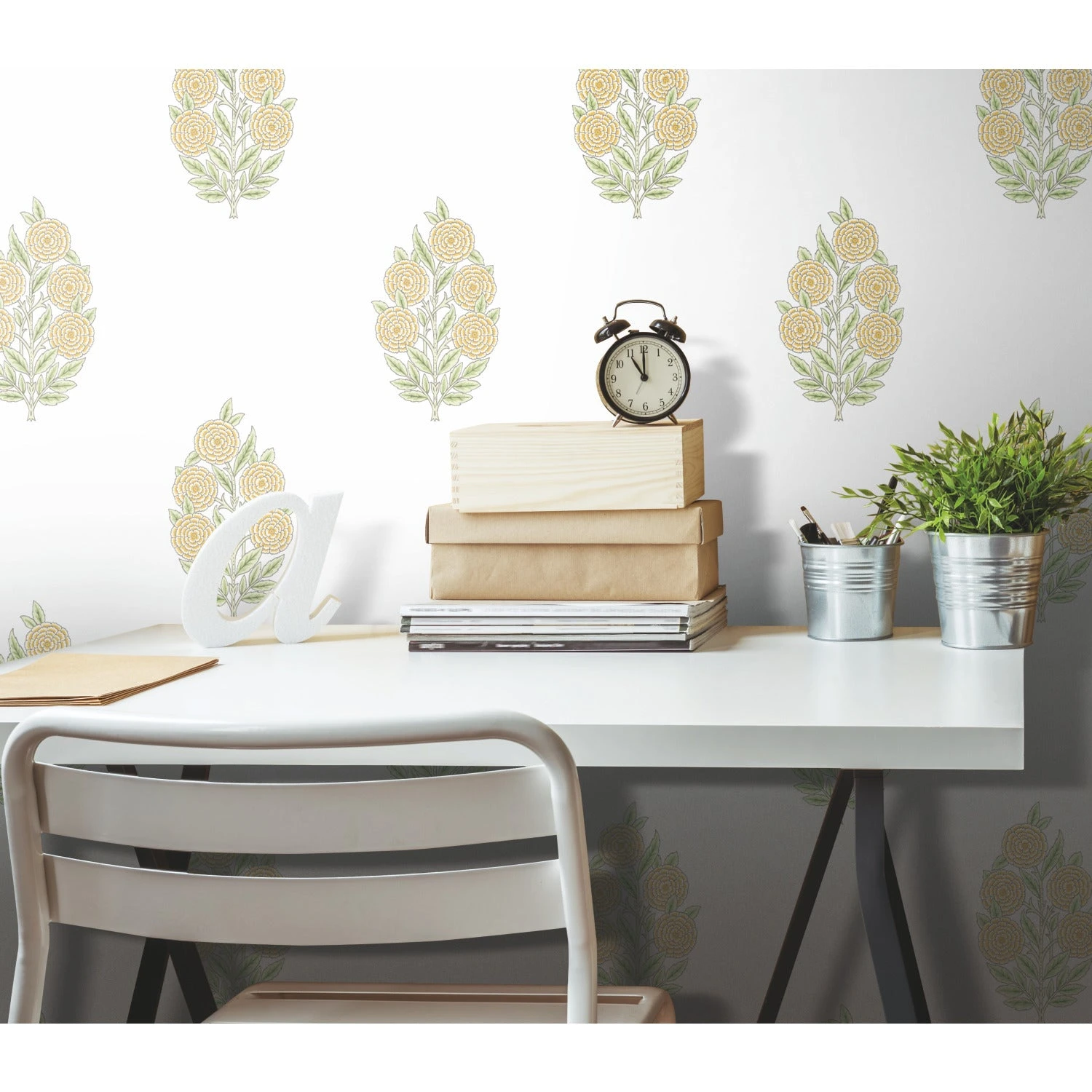 Roommates Tamara Day Dutch Floral Peel & Stick Wallpaper In Yellow 9 Roommates Tamara Day Dutch Floral Peel & Stick Wallpaper In Yellow - Image 9
