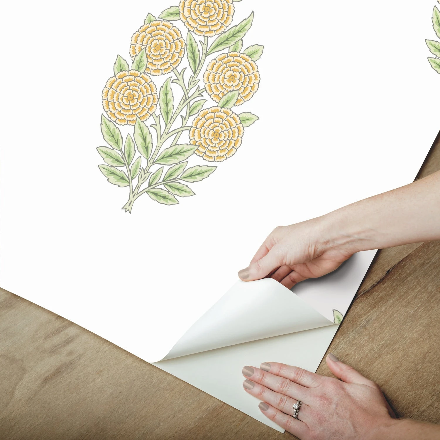 Roommates Tamara Day Dutch Floral Peel & Stick Wallpaper In Yellow 5 Roommates Tamara Day Dutch Floral Peel & Stick Wallpaper In Yellow - Image 5