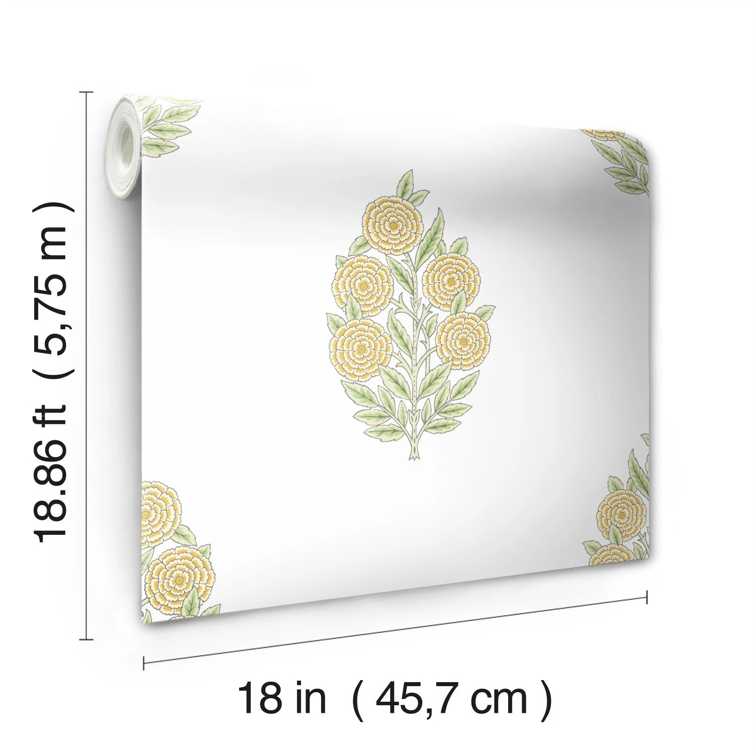 Roommates Tamara Day Dutch Floral Peel & Stick Wallpaper In Yellow 6 Roommates Tamara Day Dutch Floral Peel & Stick Wallpaper In Yellow - Image 6