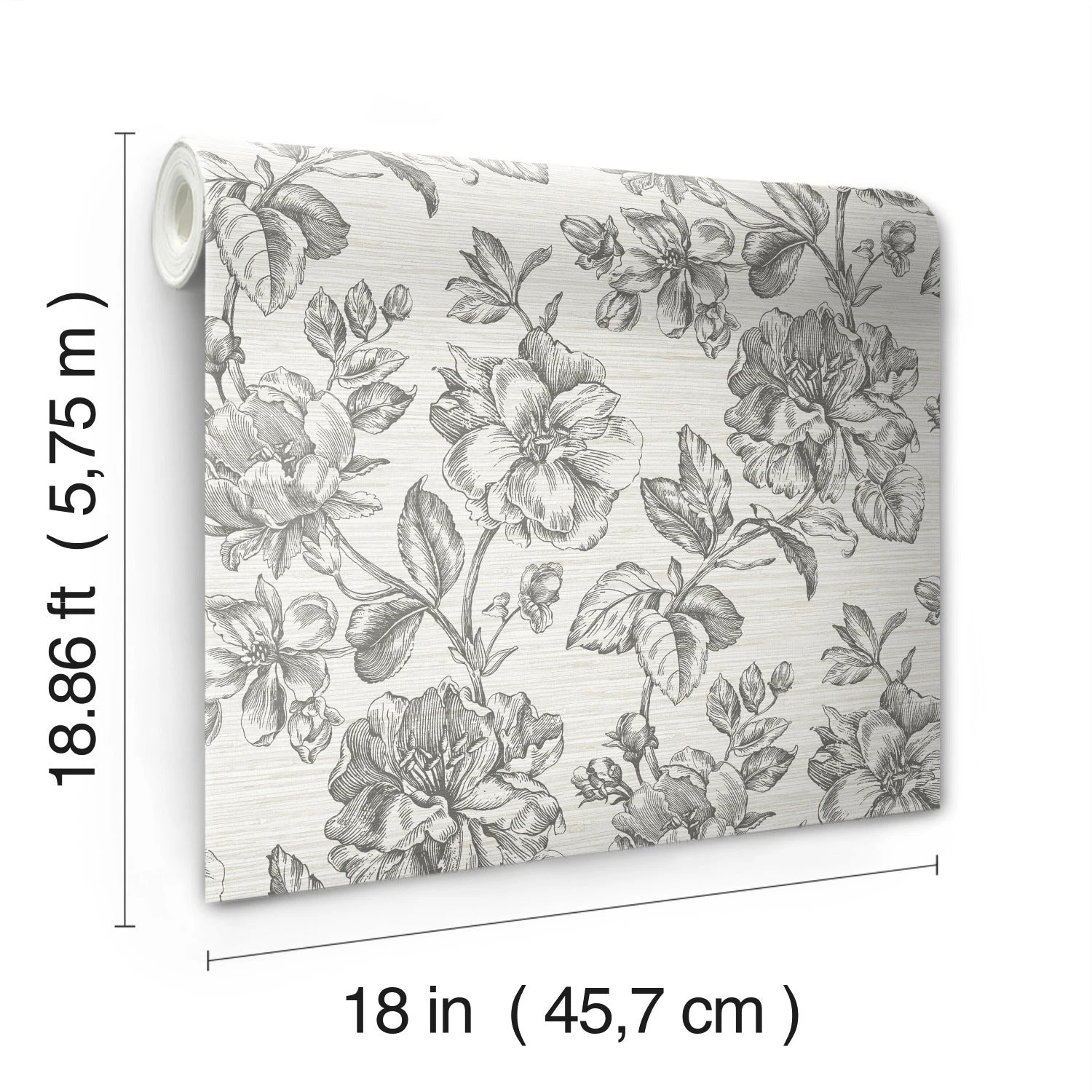 Roommates Tamara Day Flower Girl Peel & Stick Wallpaper In Gray 7 Roommates Tamara Day Flower Girl Peel & Stick Wallpaper In Gray - Image 7
