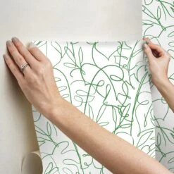 Roommates Tamara Day Tropical Signature Peel & Stick Wallpaper In Green -Roommates RMK12530RL hangingwallpaper
