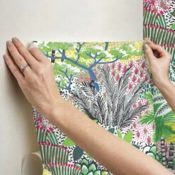 Roommates Tamara Day Jungle Vibe Peel & Stick Wallpaper In Yellow -Roommates RMK12532RL hangingwallpaper