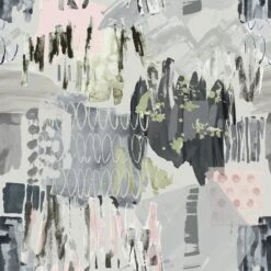 Roommates Tamara Day Abstraction Peel & Stick Wall Mural In Gray