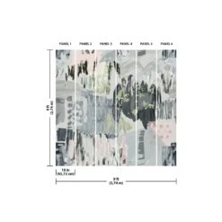 Roommates Tamara Day Abstraction Peel & Stick Wall Mural In Gray -Roommates RMK12534M schematics