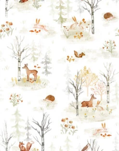 Roommates Clara Jean Woodland Scene Wallpaper In Neutral