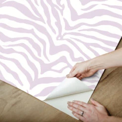 Roommates Zebra Purple Peel And Stick Wallpaper -Roommates RMK12564RL peel