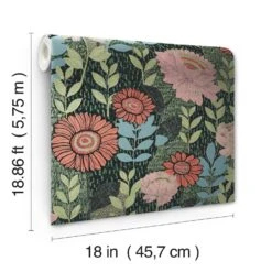 Roommates Tamara Day Botanical Garden Peel & Stick Wallpaper In Green -Roommates RMK12575RL roll