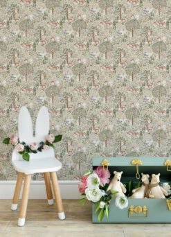 Roommates Clara Jean Folklore Forest Wallpaper In Neutral -Roommates RMK12591PLW RS1