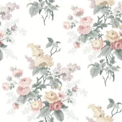 Roommates Waverly Emma's Garden Peel & Stick Wallpaper In Pastel