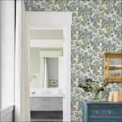 Roommates Waverly Graceful Garden Peel & Stick Wallpaper In Blue/Yellow -Roommates RMK12598PL RS2