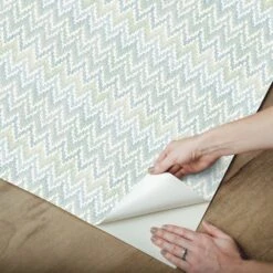 Roommates Waverly Heartbeat Peel & Stick Wallpaper In Green/Blue 11 Roommates Waverly Heartbeat Peel & Stick Wallpaper In Green/Blue -Roommates RMK12601PL peel