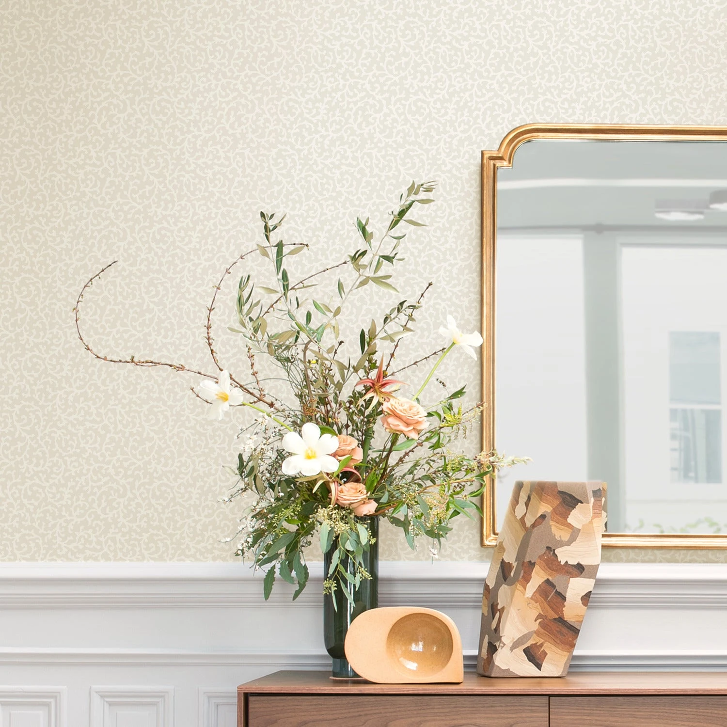 Roommates Waverly Savoy Peel & Stick Wallpaper In Beige 3 Roommates Waverly Savoy Peel & Stick Wallpaper In Beige - Image 3