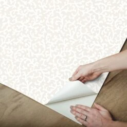 Roommates Waverly Savoy Peel & Stick Wallpaper In Beige 12 Roommates Waverly Savoy Peel & Stick Wallpaper In Beige -Roommates RMK12606PL peel