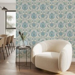 Roommates Waverly Clifton Hall Peel & Stick Wallpaper In Blue/Green -Roommates RMK12607PLW RS2