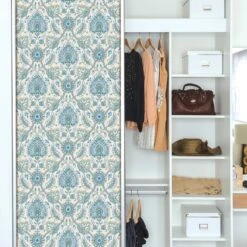 Roommates Waverly Clifton Hall Peel & Stick Wallpaper In Blue/Green -Roommates RMK12607PLW RS3